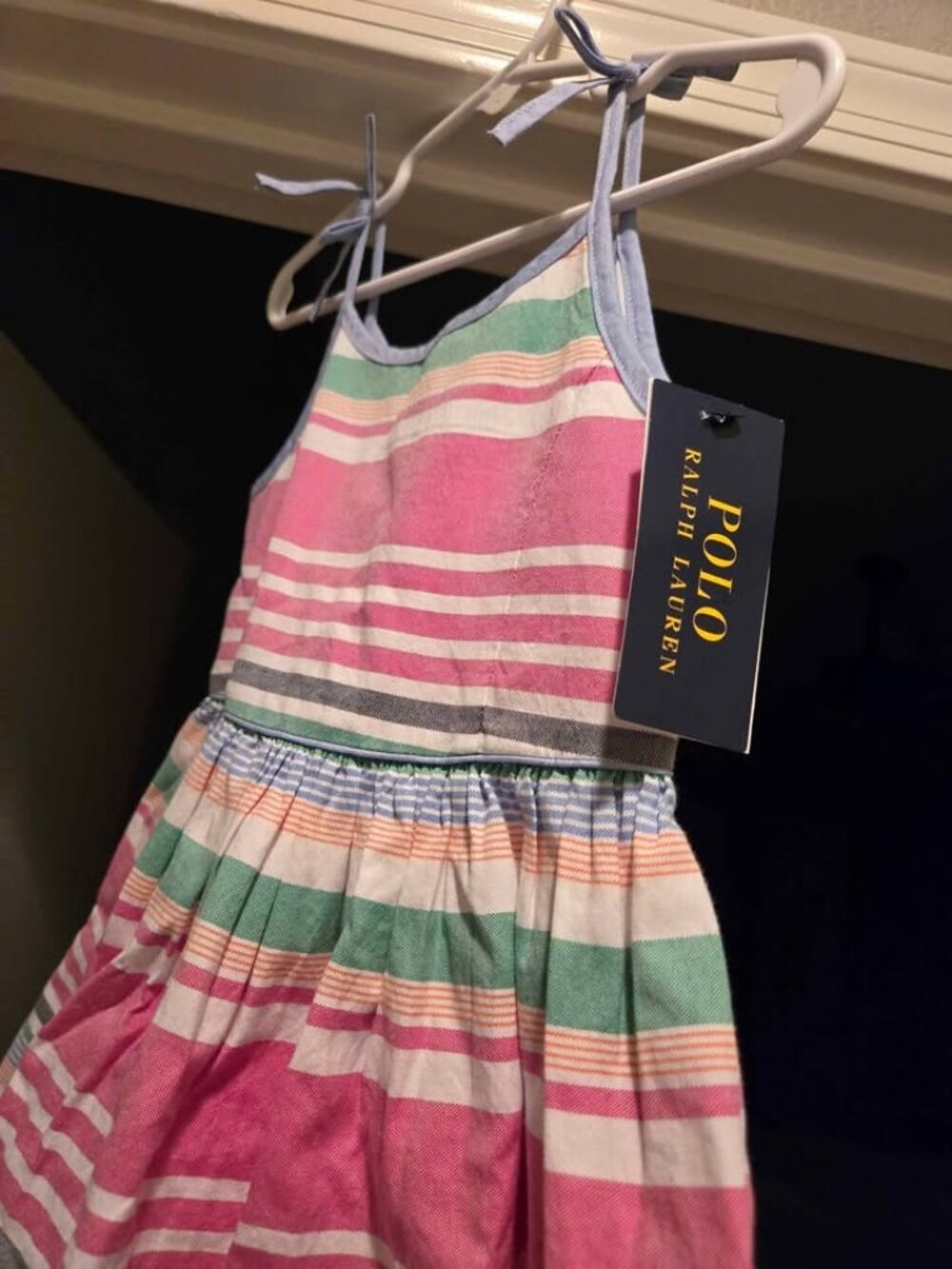 Ralph Lauren Girls 3T Pink Stripped Lined Dress - Picture 2 of 7